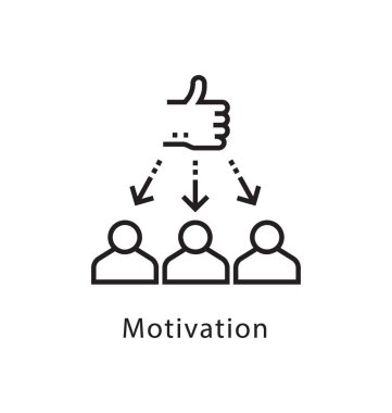 Motivasyon vektör satırı simgesi 