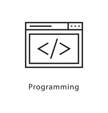 Programlama vektör satırı simgesi 