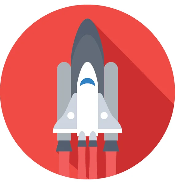 Rocket Colored Vector Icon — Stock Vector