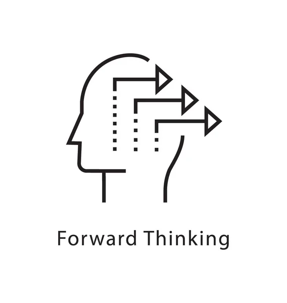 Forward Thinking Vector Line Icon — Stock Vector