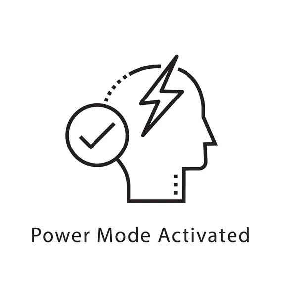 Power Mode Geactiveerd Vector Lijn Pictogram — Stockvector