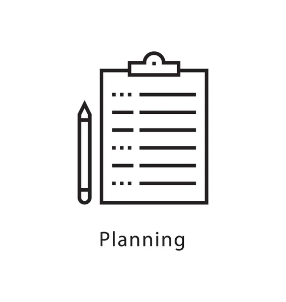 Planificación Vector Line Icon — Vector de stock