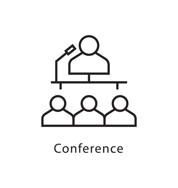Conferência Vector Line Icon — Vetor de Stock
