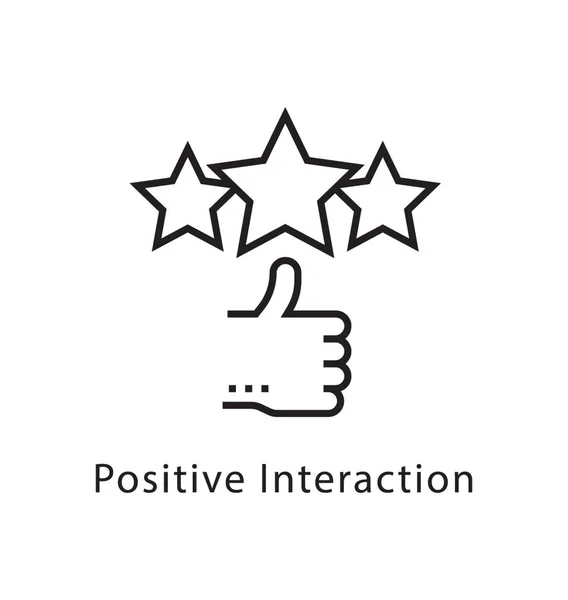 Icono Línea Vectorial Interacción Positiva — Vector de stock