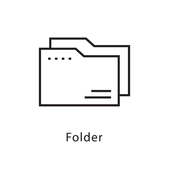 Ikona Linii Wektorowej Folderu — Wektor stockowy