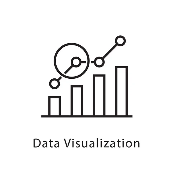 Visualización Datos Vector Line Icon — Vector de stock