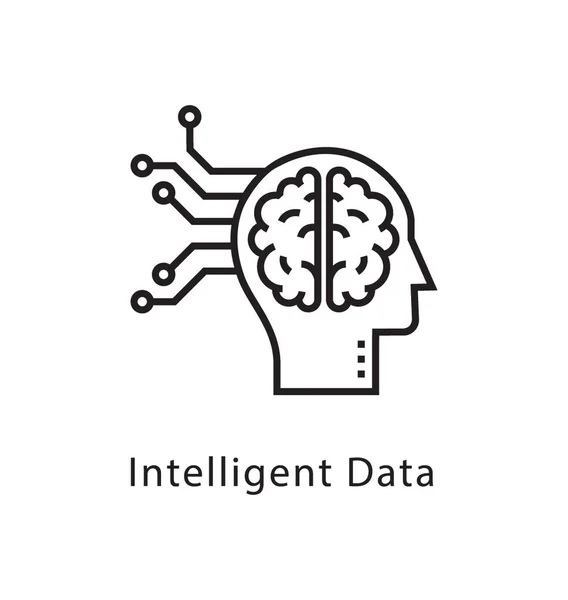 Intelligent Data Vector Line Icon — Stock Vector