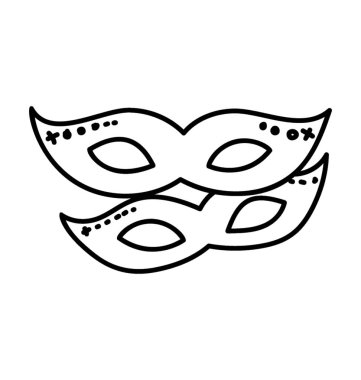 Göz maskeleri, doodle simgeler çifti