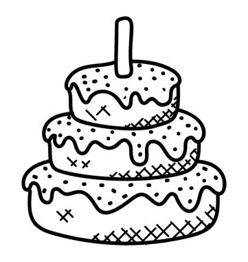 Mum ile büyük bir pasta Doodle simgesi 