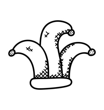 Elle çizilmiş joker şapkası 