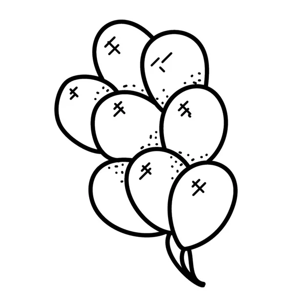Doodle Μάτσο Μπαλόνια Δεμένα Μαζί — Διανυσματικό Αρχείο