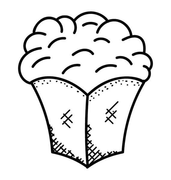 Ένα Κόμμα Σνακ Doodle Του Popcorns — Διανυσματικό Αρχείο