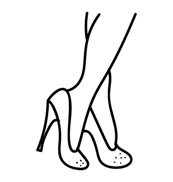 Doodle Icoon Van Vrouwelijke Pumps Stiletto — Stockvector