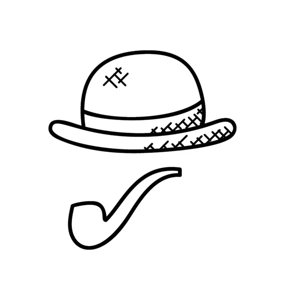 Sombrero Garabato Que Representa Caballero — Vector de stock