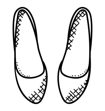 Bir basit ve şık kadın ayakkabı doodle simgesi