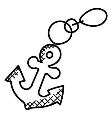 Deniz tasarım Anahtarlık doodle simgesi