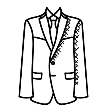 Bir formal giyim palto doodle simgesi