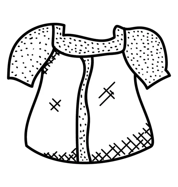 Cute Baby Girl Dress Frock Doodle — Stock Vector