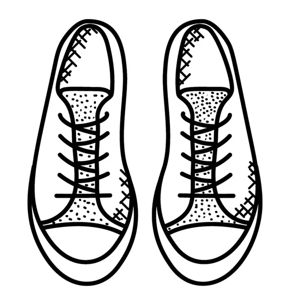 スポーツのための靴を手描きスニーカー ユニセックス レース — ストックベクタ