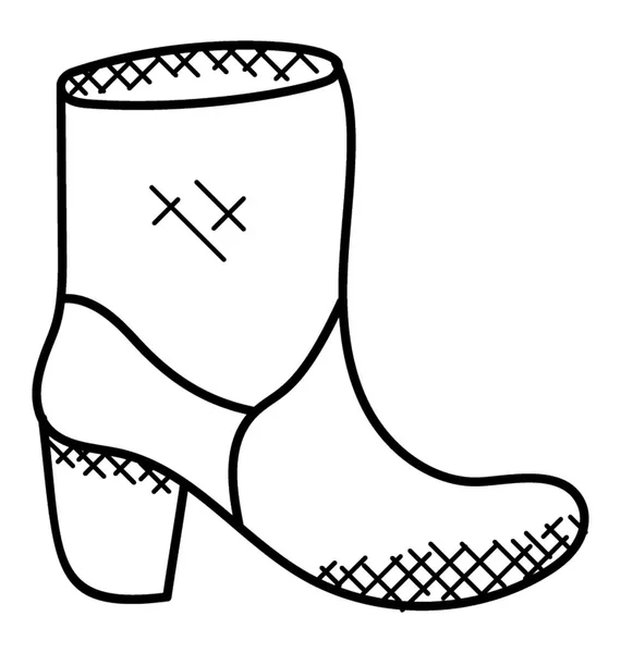Beautiful Mens Boot Footwear Hand Drawn Icon — Stock Vector