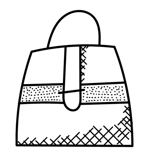 Female Stylish Accessory Ladies Handbag Doodle Icon — Stock Vector