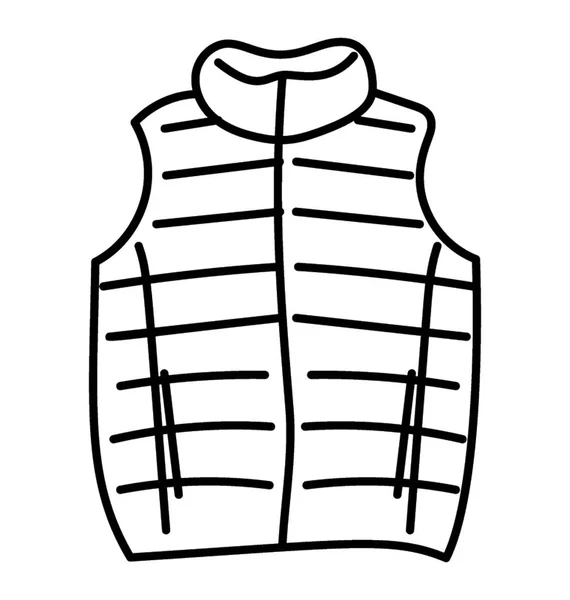 Een Hand Getrokken Bekleed Warm Vest Jasje — Stockvector