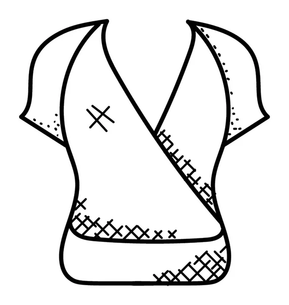 Une Robe Élégante Pour Femmes Doodle Haut Mode — Image vectorielle