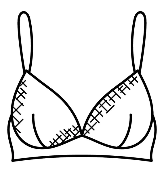 Bra Womens Undergarment Doodle Icon Women Accessory — Stock Vector