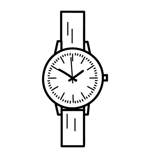 Hermoso Icono Elegante Dibujado Mano Del Reloj Pulsera — Vector de stock