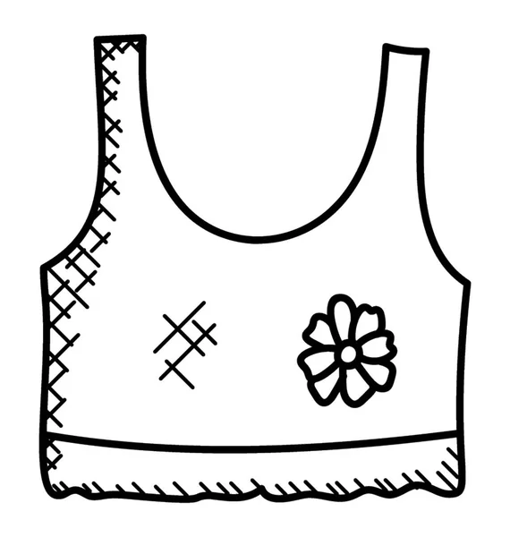 Uma Roupa Interior Feminina Com Ícone Doodle Flor — Vetor de Stock