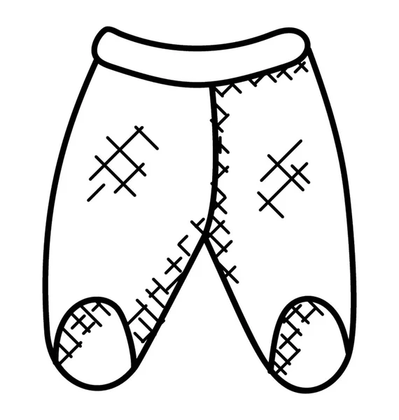 Bottom Wear Kids Trouser Doodle Icon — Stock Vector