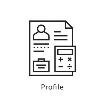 Profil vektör satırı simgesi