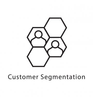 Müşteri segmentasyonu vektör satırı simgesi