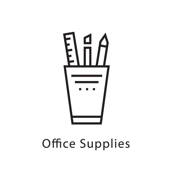 Office Supplies Vector Line Icon — Stock Vector