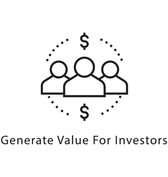 Värdet Investor Vektor Linje Ikonen — Stock vektor