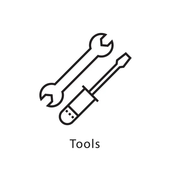 Outils Icône Ligne Vectorielle — Image vectorielle