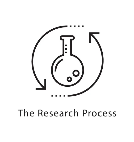 Research Process Vector Line Icon — Stock Vector