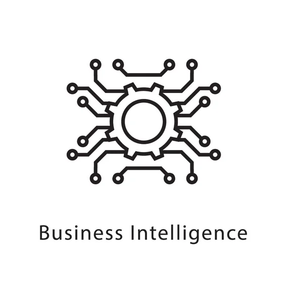 Business Intelligence Wektor Linii Ikona — Wektor stockowy