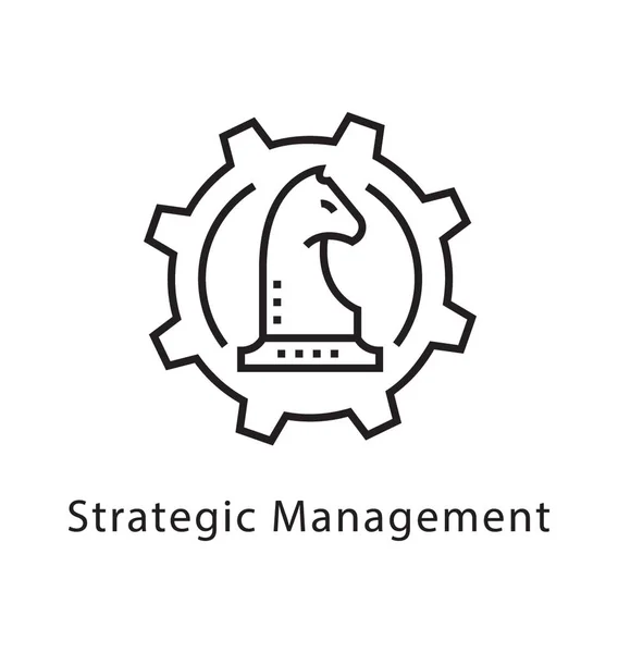 Strategisk Ledning Vektor Linje Ikonen — Stock vektor