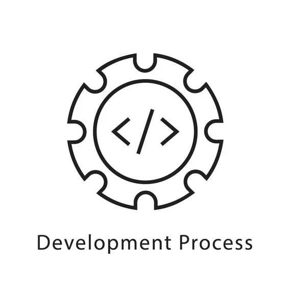 Utveckling Process Vektor Linje Ikonen — Stock vektor