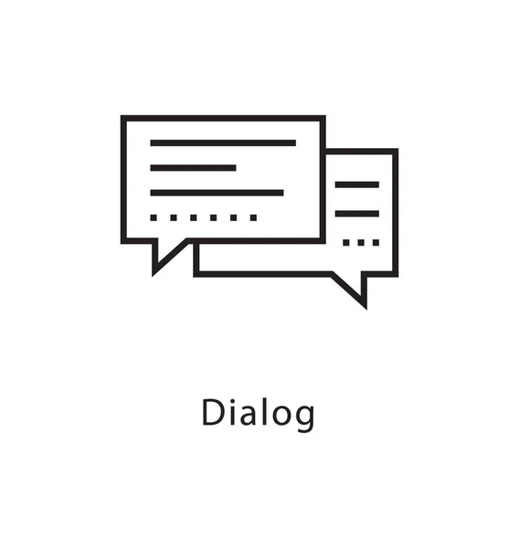 Dialog Vector Line Icon — Stock Vector