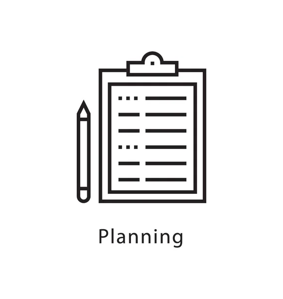 Planning Vector Line Icon — Stock Vector