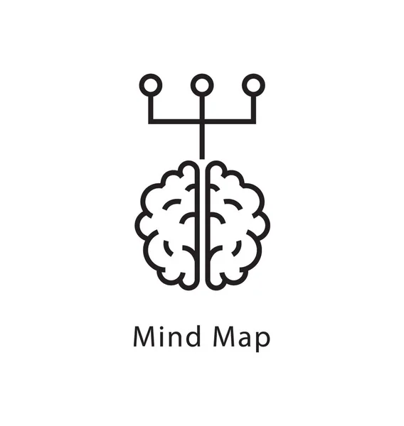 Mapa Mente Vector Line Icon — Vetor de Stock