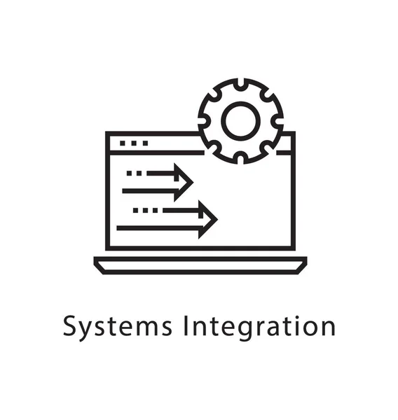 システム統合のベクトル線のアイコン — ストックベクタ