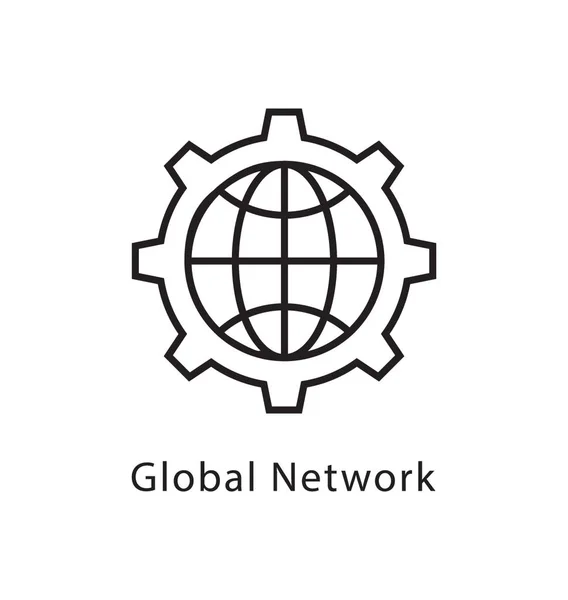 Globalna Ikona Wektora Sieci — Wektor stockowy