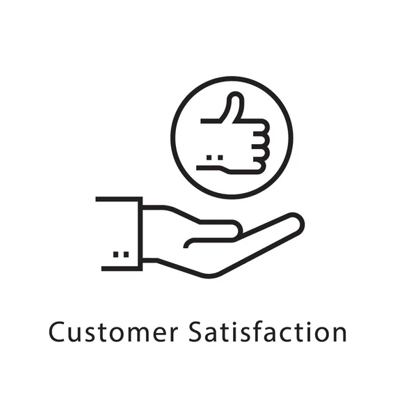 Kundenzufriedenheit Vektor Linie Symbol — Stockvektor