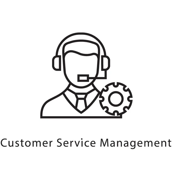 Customer Service Management Vektor Linje Ikonen — Stock vektor