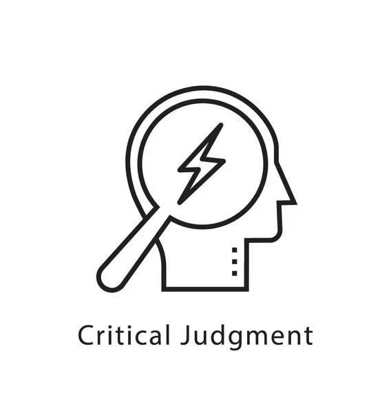 Critical Judgment Vector Line Icon — Stock Vector