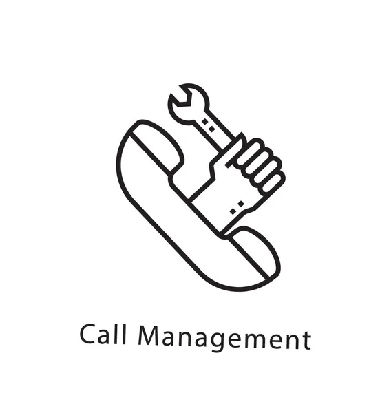 Call Management Vector Line Icon — Stock Vector