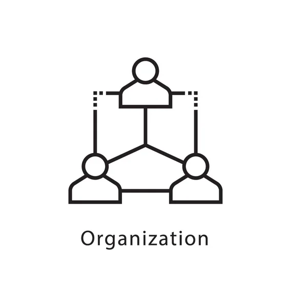 Organisation Icône Ligne Vectorielle — Image vectorielle